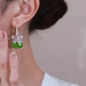 🔥 Summer Promotion 49% OFF 🔥 Green Flower Crystal Earrings