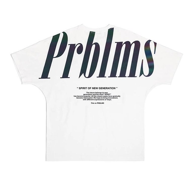 Men's Prblms holographic white T-shirt