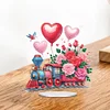 DIY Flower Train Acrylic Special Shape Diamond Painting Desktop Ornaments