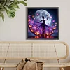 Papillons Et Figures Dansant Sous La Lune Perceuse Ronde Peinture Diamant-40*40CM