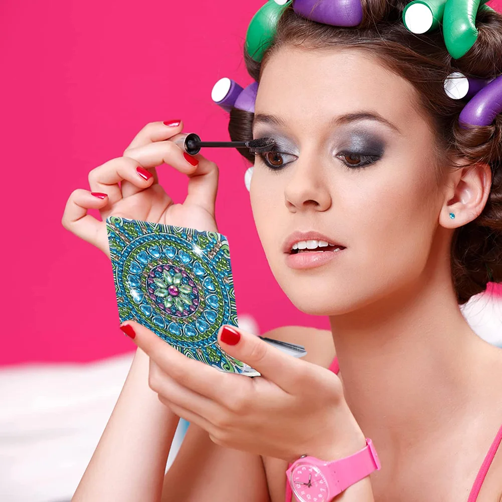 DIY Diamond Art Mosaic Makeup Mirror Paint by Number Kits Mandala