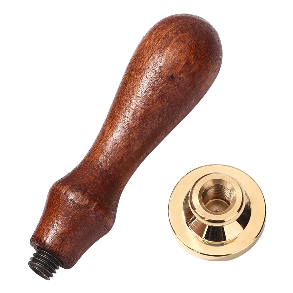 Wood Handle Paint Seal Retro Plant Pattern DIY Wax Seal Stamp Post Decor