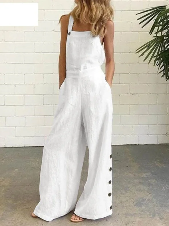 Casual Sleeveless Crew Neck One-Pieces Jumpsuit socialshop