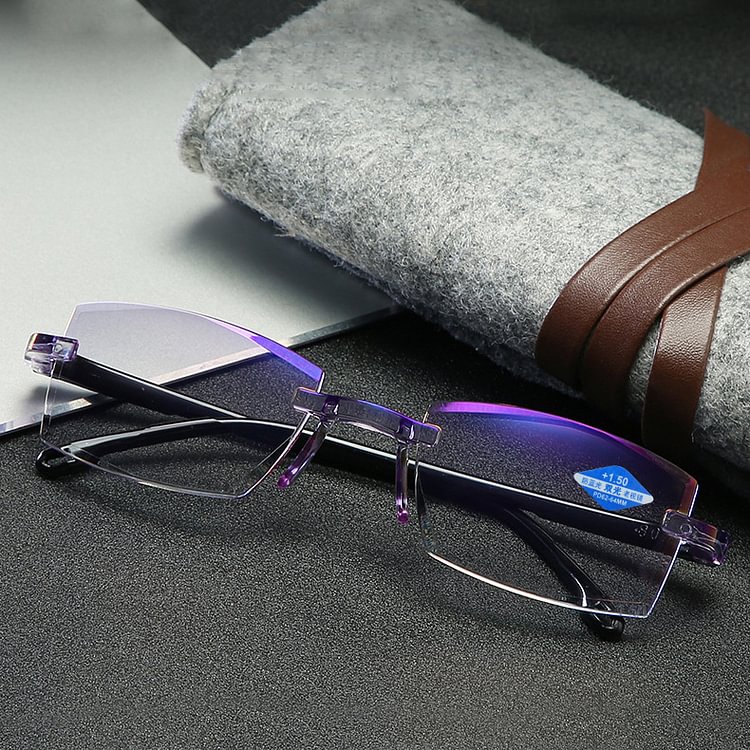 FoldFlat ™Sapphire High Hardness Anti-Blue Progressive Far And Near Dual-Use Reading Glasses