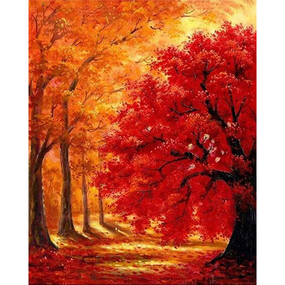 

40*50CM - Square Drill Diamond Painting - Four Seasons Tree (Autumn), 501 Original