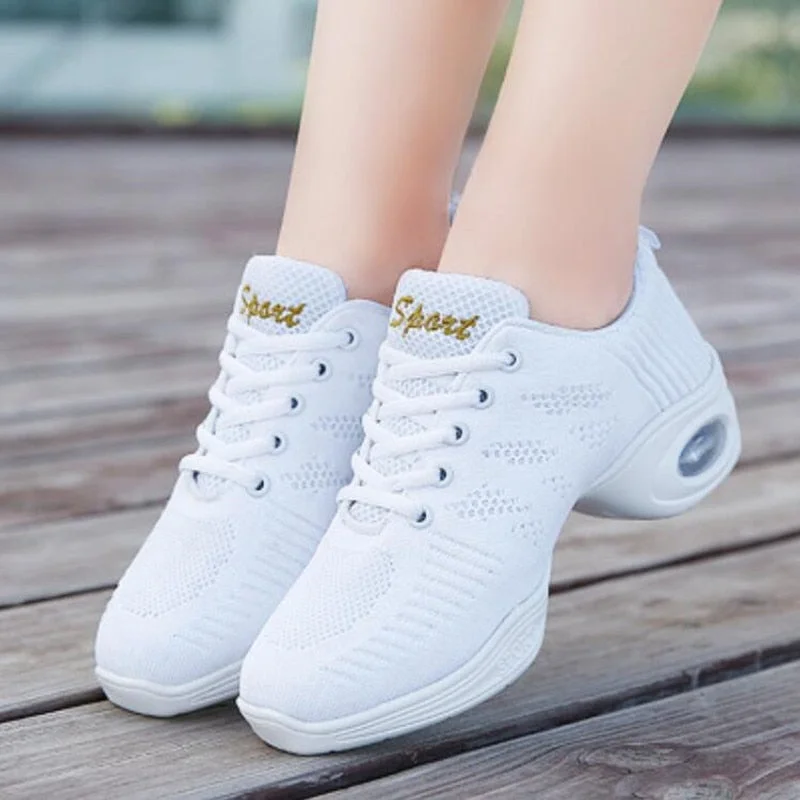 Brand Women Shoes Soft Outsole Woman Breath Jazz Hip Hop Shoes Feature Dance Sneakers Ladies Girl's Modern Jazz Dancing Shoes W3
