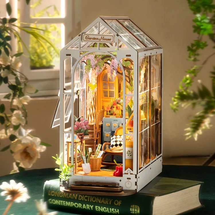 Diy Wooden Book Nook Miniature House Booknook Shelf Insert Retro