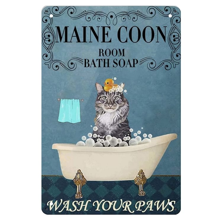 Cat In Bathtub - Vintage Tin Signs/Wooden Signs - 8*12Inch/12*16Inch