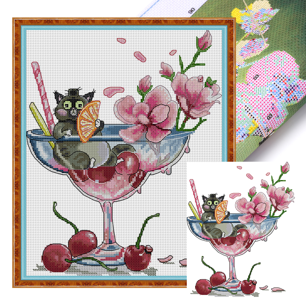 【Joy Sunday】This is Lying Flat Partial 14CT Pre-stamped Canvas(28*34cm) Cross Stitch(backstitch)