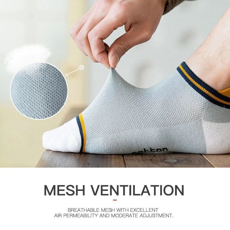 4 Pairs Men Cotton Socks Breathable Four Seasons Fashion Ankle Sock High Heel Wear Mesh Strong Elasticity Sweat funny street