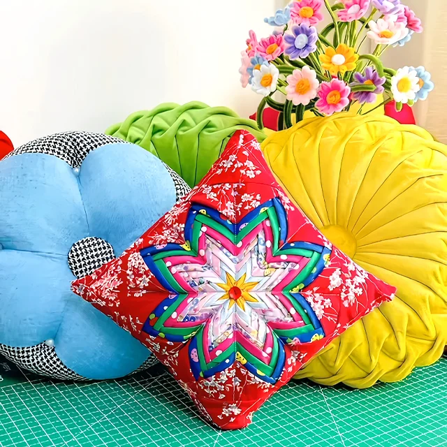 Folded Patchwork Lotus Template