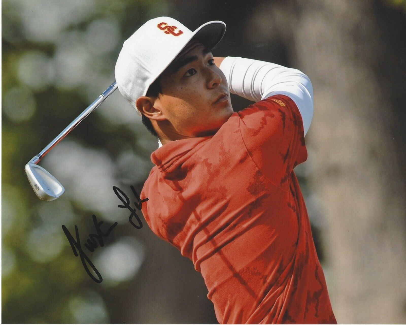 USC PGA GOLFER JUSTIN SUH HAND SIGNED 8x10 Photo Poster painting C w/COA SOUTHERN CAL TROJANS