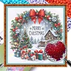 Christmas House-Partial 11CT Stamped Cross Stitch Bead Embroidery 36*36cm/14.17*14.17in tapestrymarket