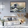 (US Local)Kanagawa Wave-14CT Stamped Cross Stitch Kit(60x44cm)