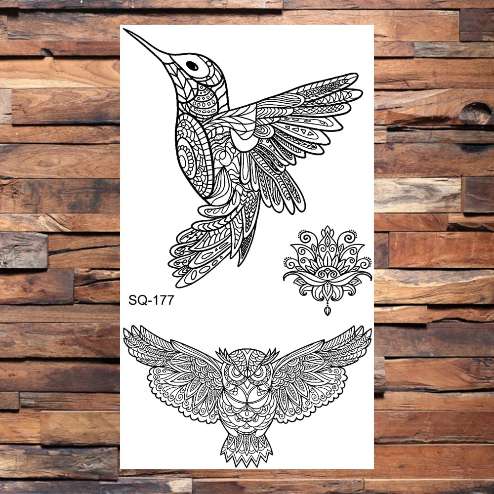 Small Butterfly Temporary Tattoos For Women Girls Realistic Skull Rose Flower Snake Feather Fake Tattoo Sticker Back Arm Tatoos