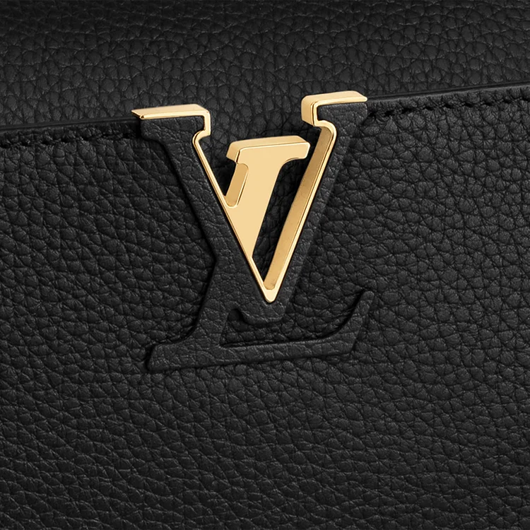 Louis Vuitton Black Taurillon Leather and Ayers Snake Capucines