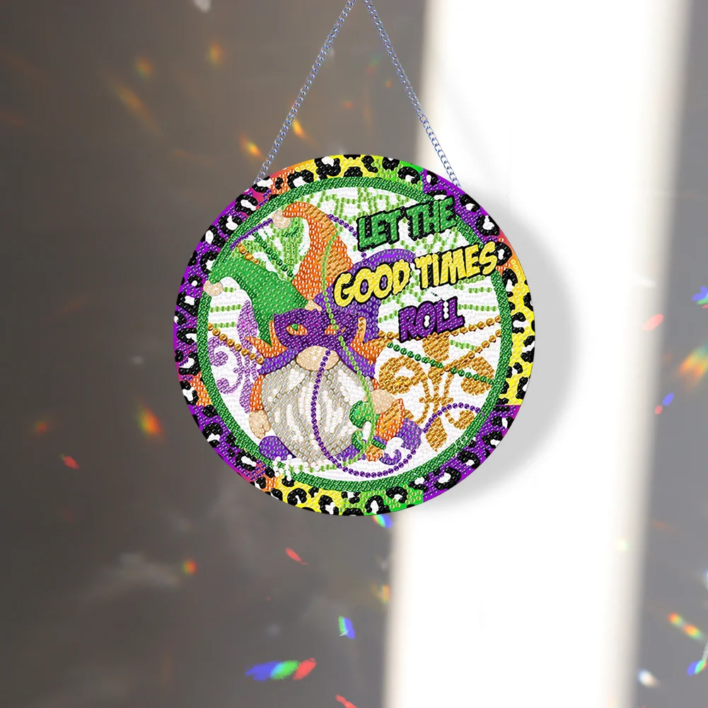 DIY St Patrick Mask Acrylic Wreath Diamond Painting Hanging Pendant Wall Decor