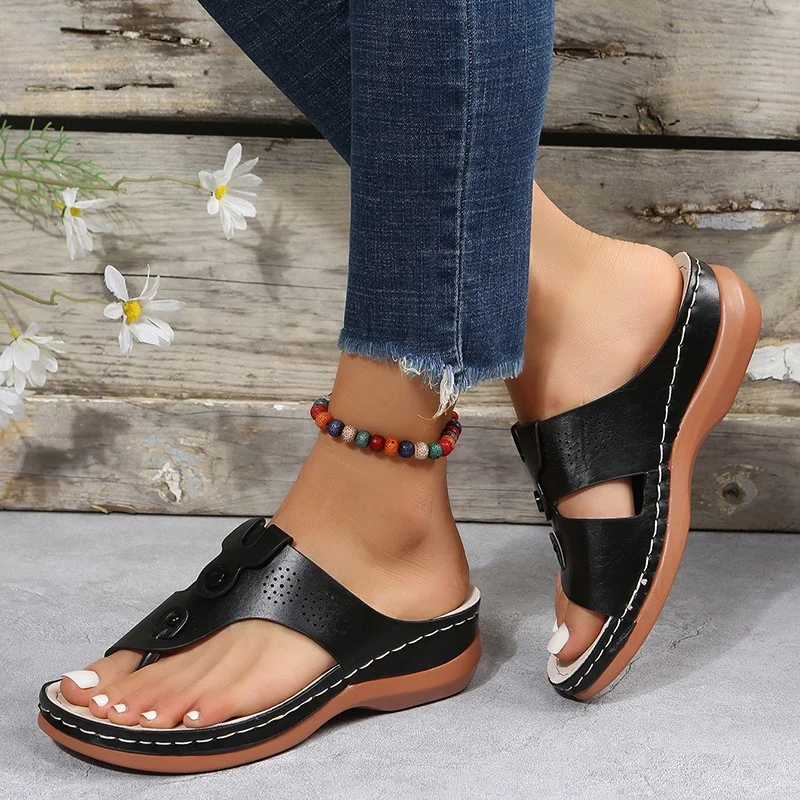 Breakj Breakj Summer Toe Casual Large-Size Shoes Women Wear Slopes And Flat Beach Cool Slippers Women Now