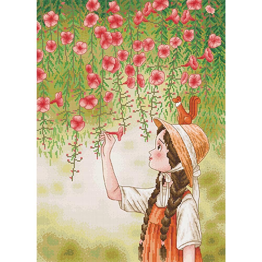 

Morning Glory Girl - 11CT Stamped Cross Stitch - 65*50cm, 501 Original