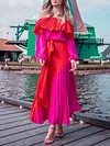 Off-The-Shoulder Cropped Long Sleeves Maxi Dresses