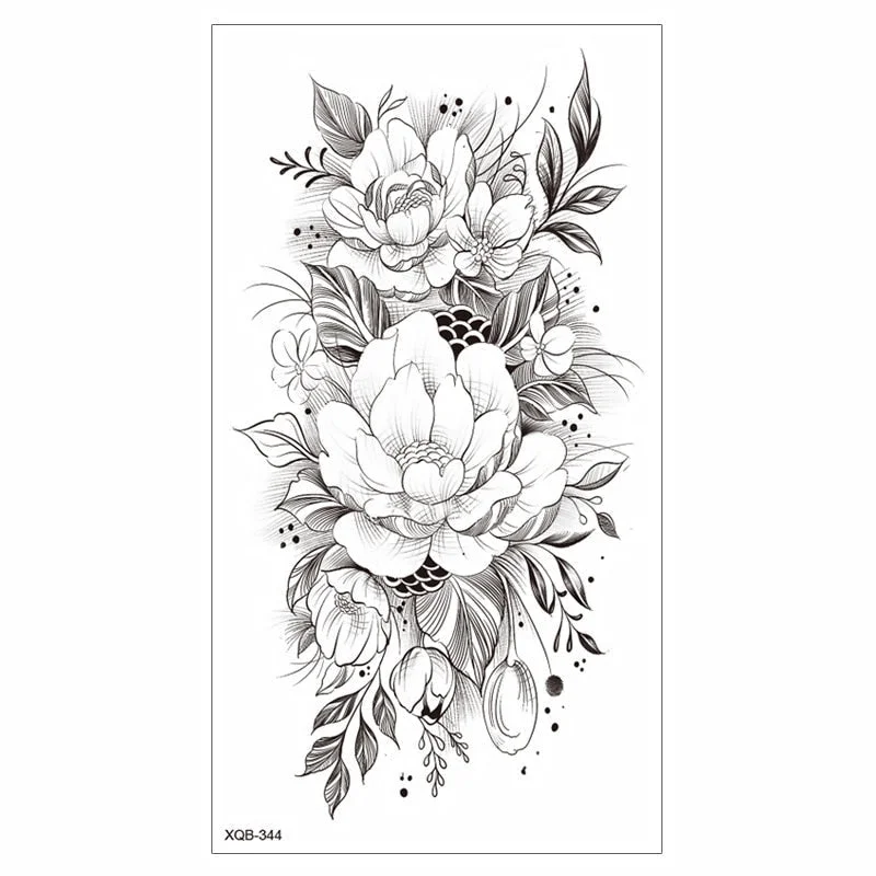 Waterproof Tattoo Sticker Temporary Tattoo Black Rose Tattoo Leg Chest Arm Tattoo Man Woman Tattoo Skin Tattoo Art Tatouage TaTy 515-1