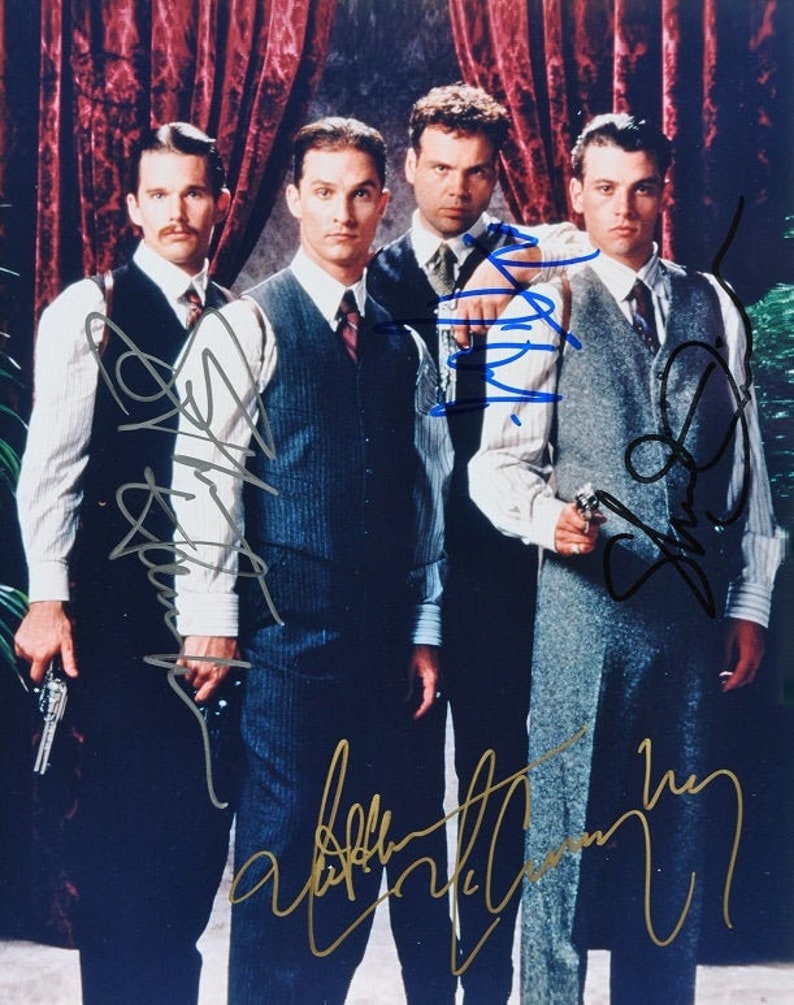 THE NEWTON BOYS Cast Signed Photo Poster painting x4 Matthew McConaughey, Ethan Hawke, Skeet Ulrich, Vincent DOnofrio wcoa