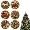 6pcs/set DIY Diamond Special Shape Pearl Art Hanging Wooden Christmas Tree Ornament Kit