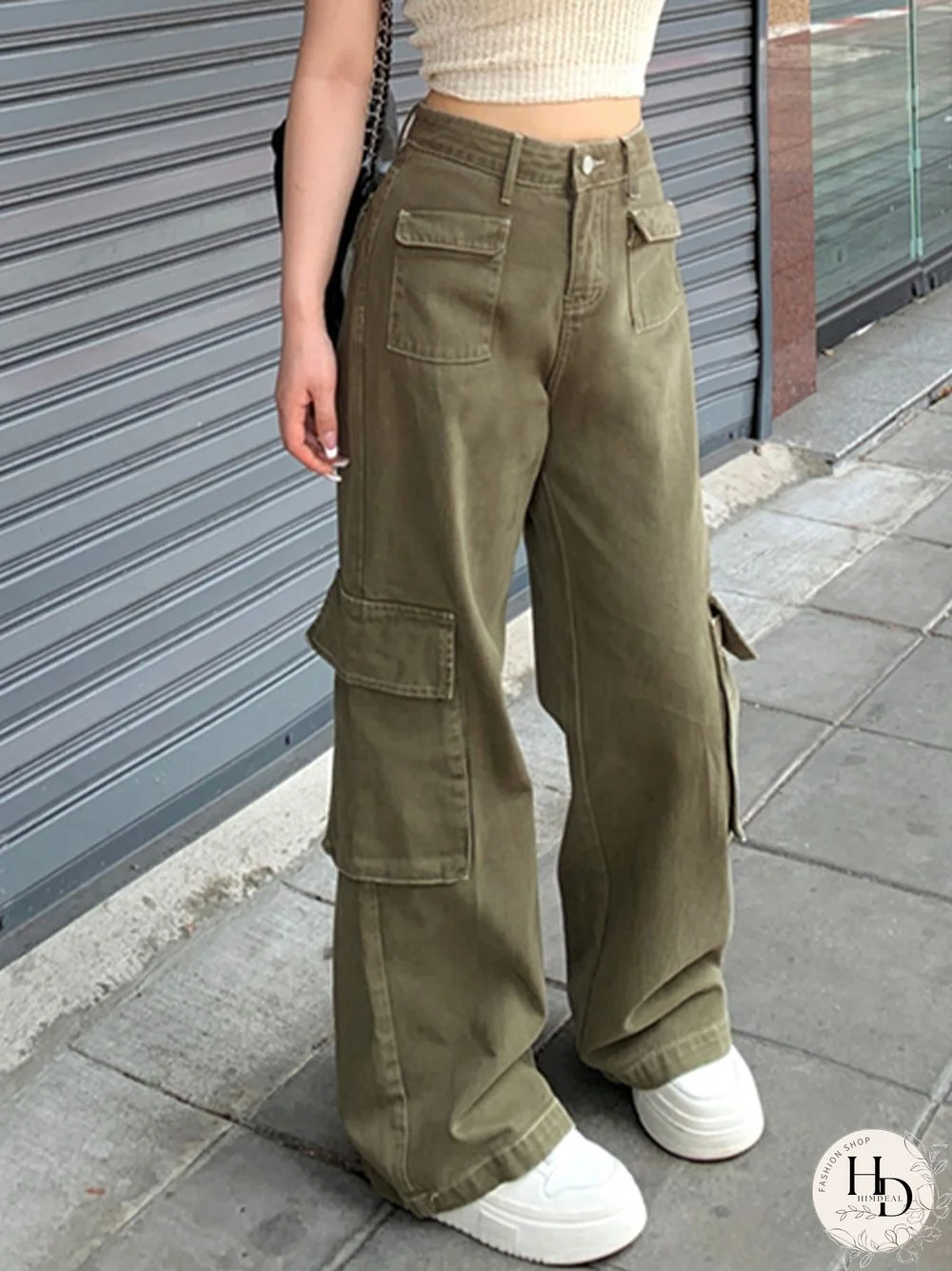 Vintage 90s Green Cargo Jeans