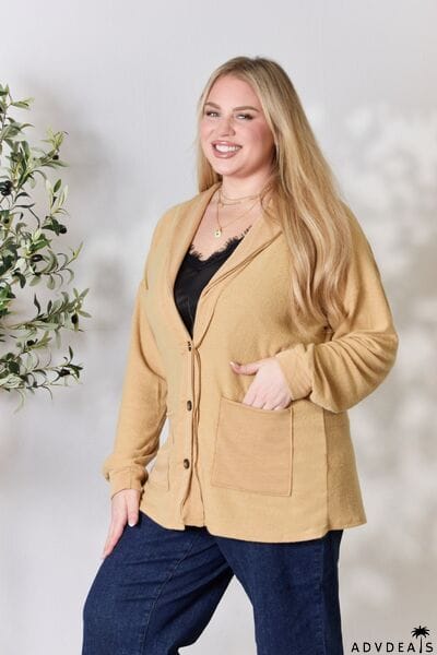 Heimish Full Size Button Up Long Sleeve Cardigan