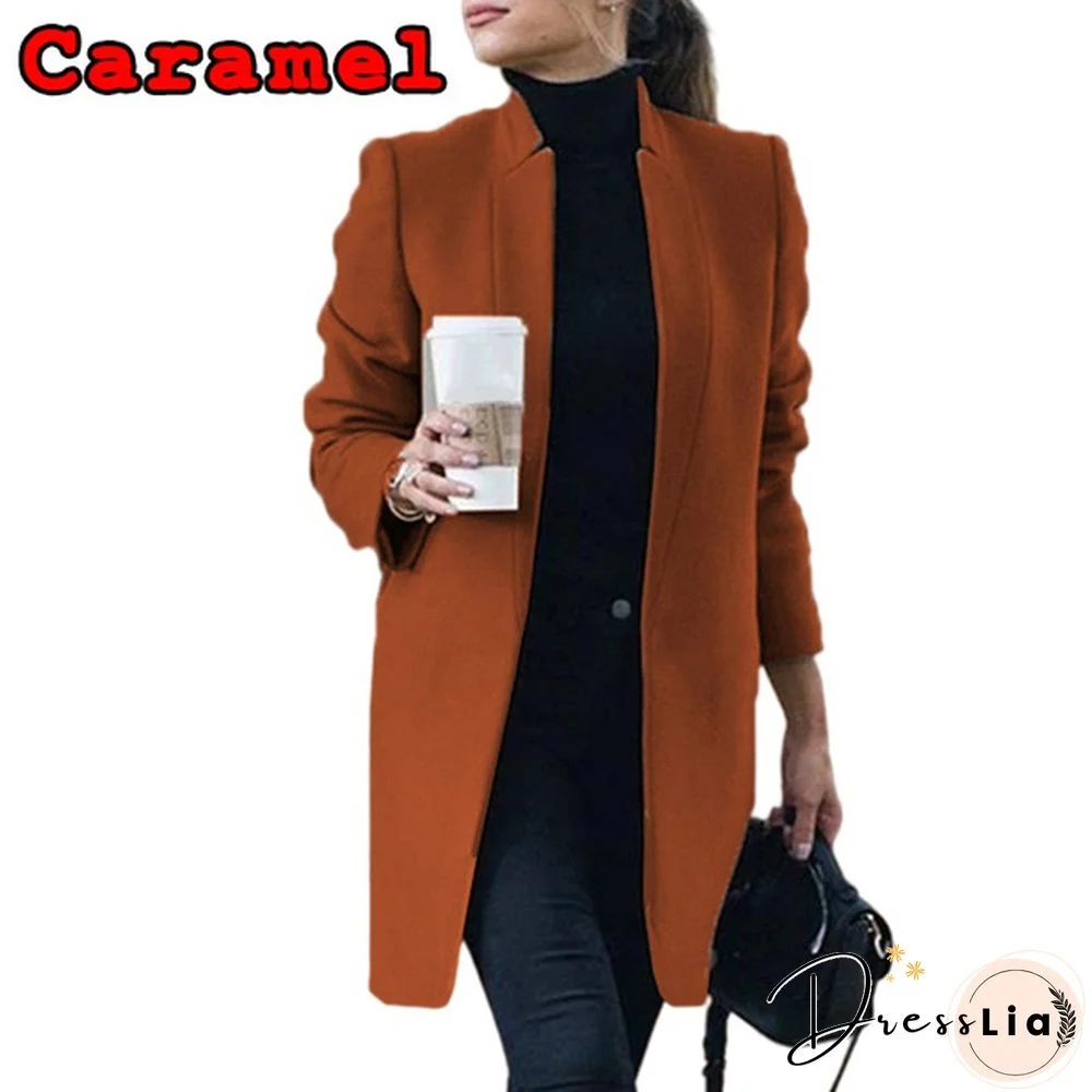 Fashion Women Autumn Winter Long Sleeve Coat Loose Warm Lightweight Jackets Casual Solid Color Parka Cardigans
