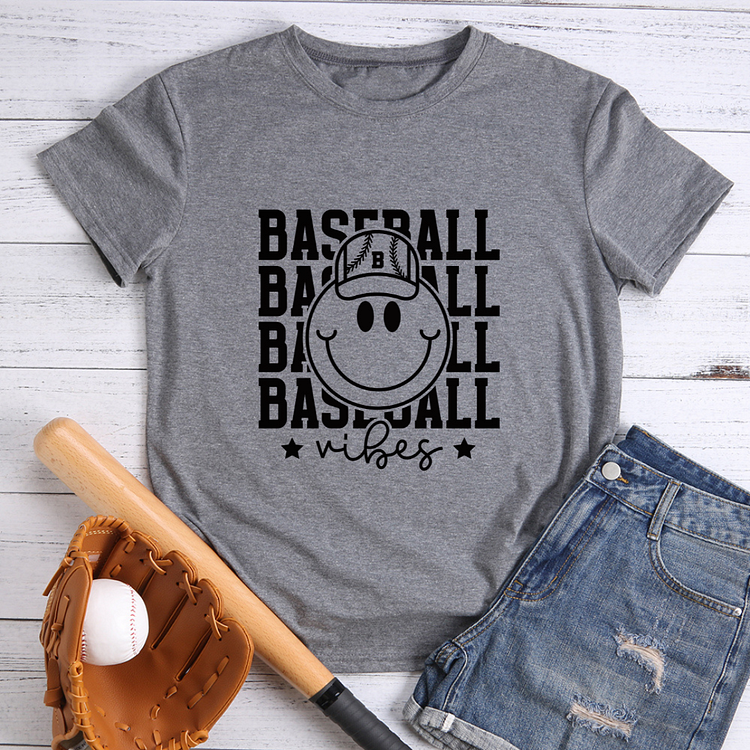 AL™ Baseball Smile Face T-shirt Tee -xn0429-6-Annaletters