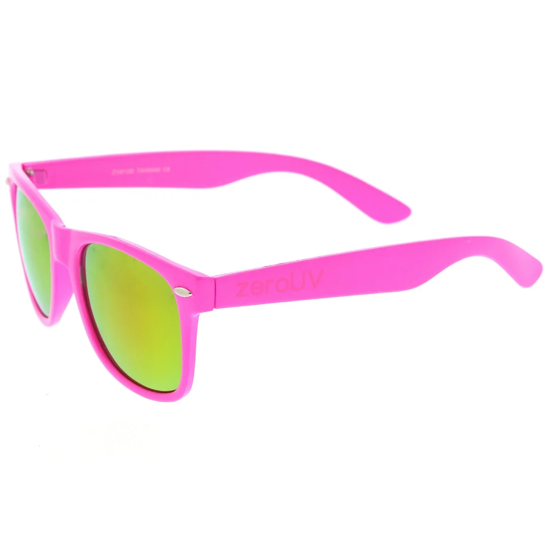 Retro Large Square Colored Mirror Lens Horn Rimmed glasses 55mm