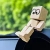 Shaking Wooden Man Figurine Handmade Car Ornaments Action Figure Creative Gifts