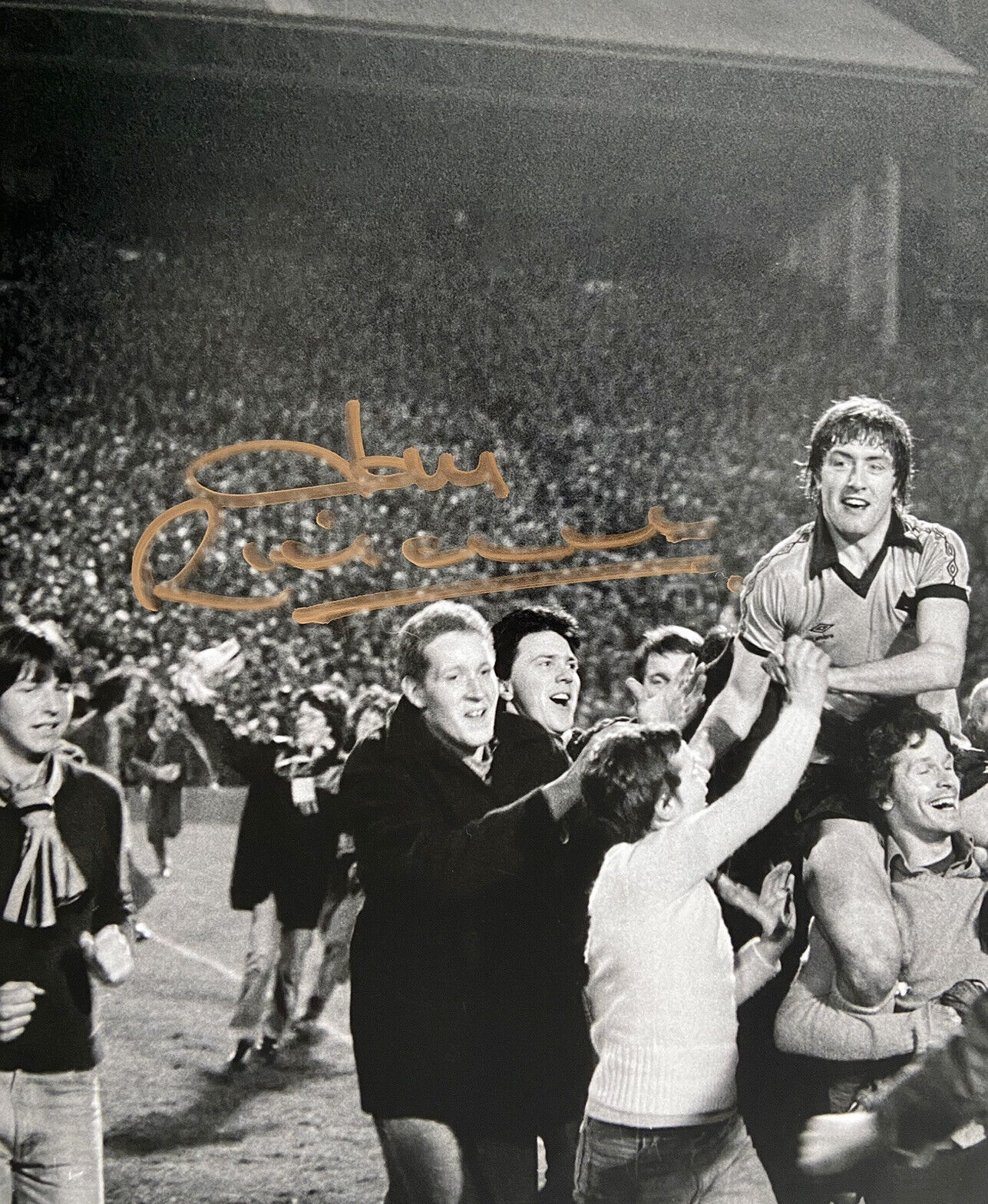 JOHN RICHARDS Signed Photo Poster painting Wolves 1980 League Cup Semi-Final AFTAL