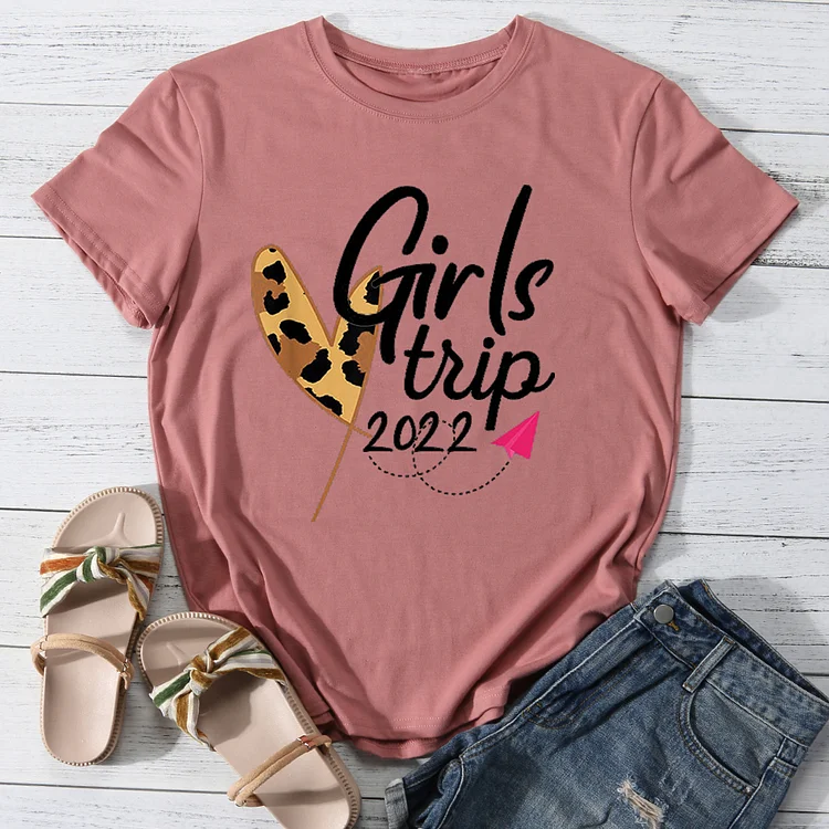 Leopard heart girl trip T-shirt Tee-014166-Annaletters