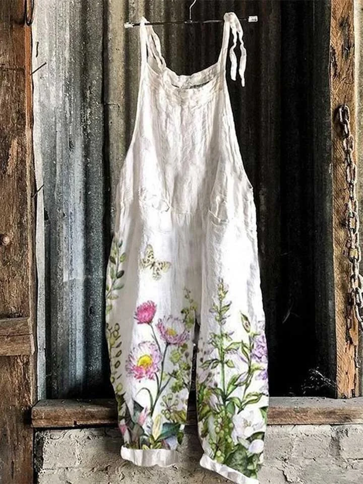 Retro casual loose jumpsuit