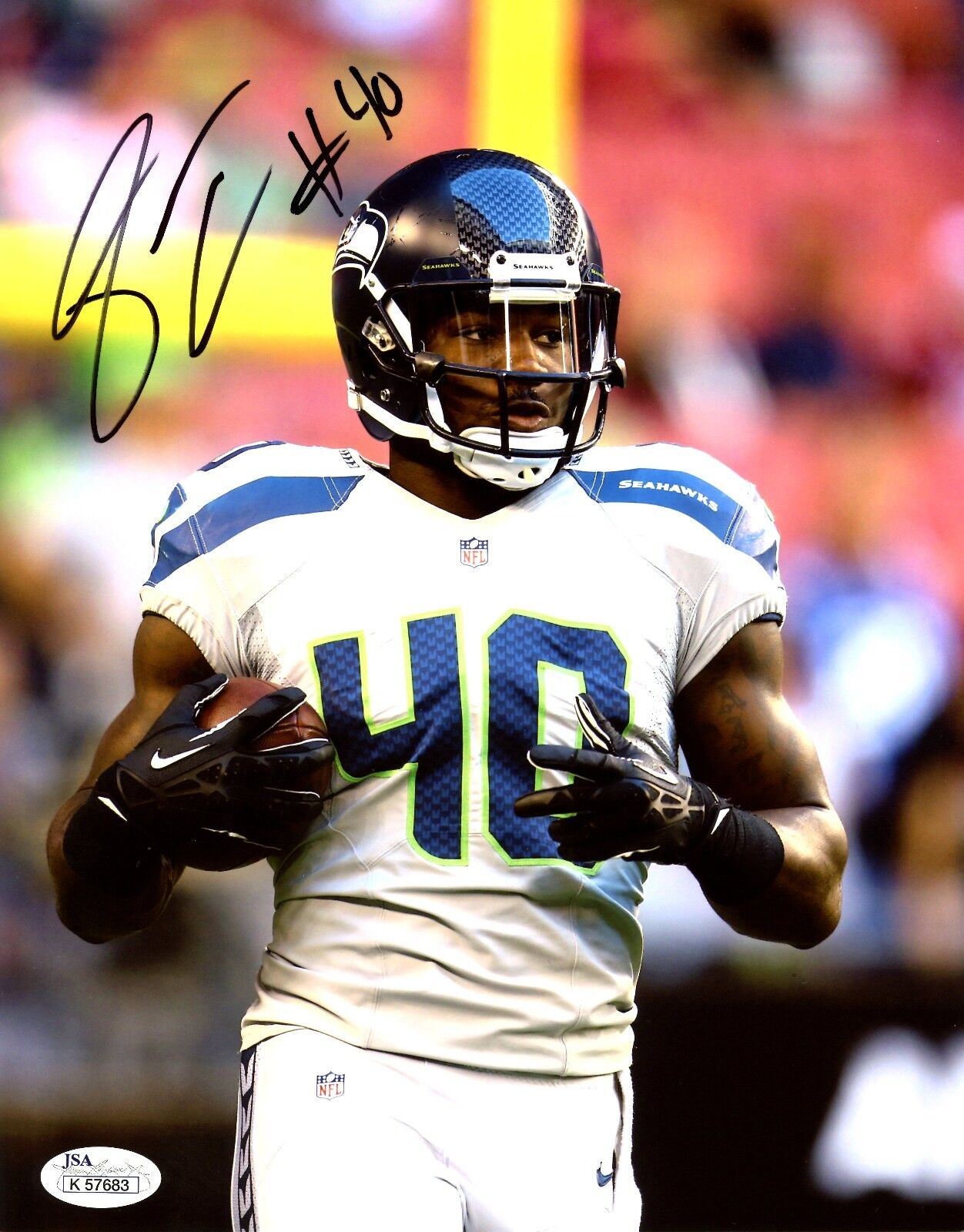 JSA Derrick Coleman 8x10 Autographed Signed AUTO Seahawks SB 48 Champion Photo Poster painting 7