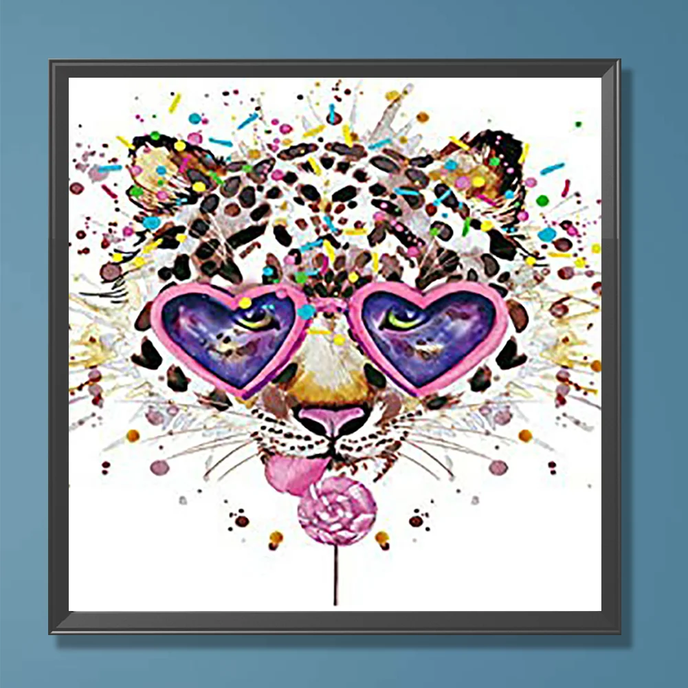 Full Round Diamond Painting 30*30cm - Animal Head Wearing Sunglasses