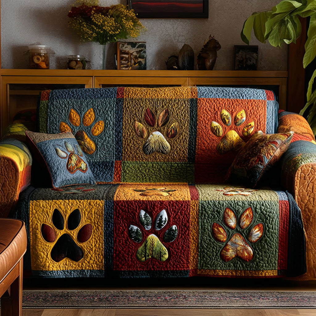 Soft Pawscape Quilted Sofa Cover NCU0PT10995 everthome