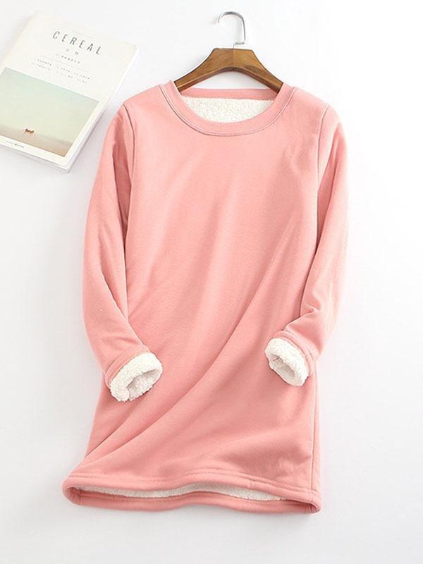  thdmladies Casual Cotton Round Neck Solid Sweatshirt (S-5XL) thedmladies