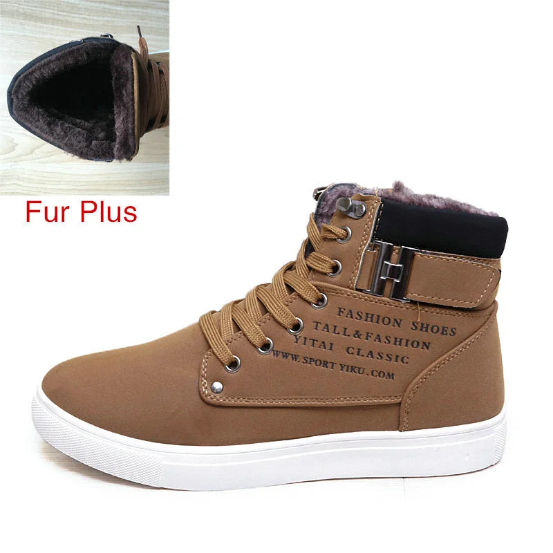 DEKABR 2021 Hot Men Shoes Fashion Warm Fur Winter Men Boots Autumn Leather Footwear For Man New High Top Canvas Casual Shoes Men