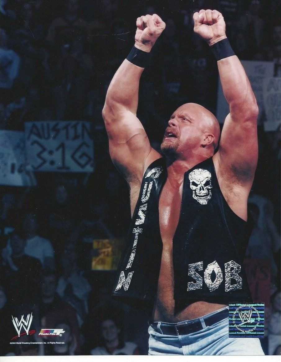 Stone Cold Steve Austin Original Photo Poster paintingfile 8x10 WWF WWE Rare C514