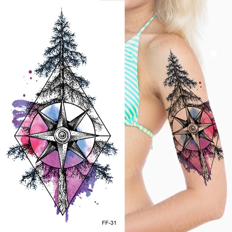 Arabic script Temporary tattoo sticker waterproof arm body leg shoulder neck sexy tatoo Letter Heartbeat Heart Love tattoo womem