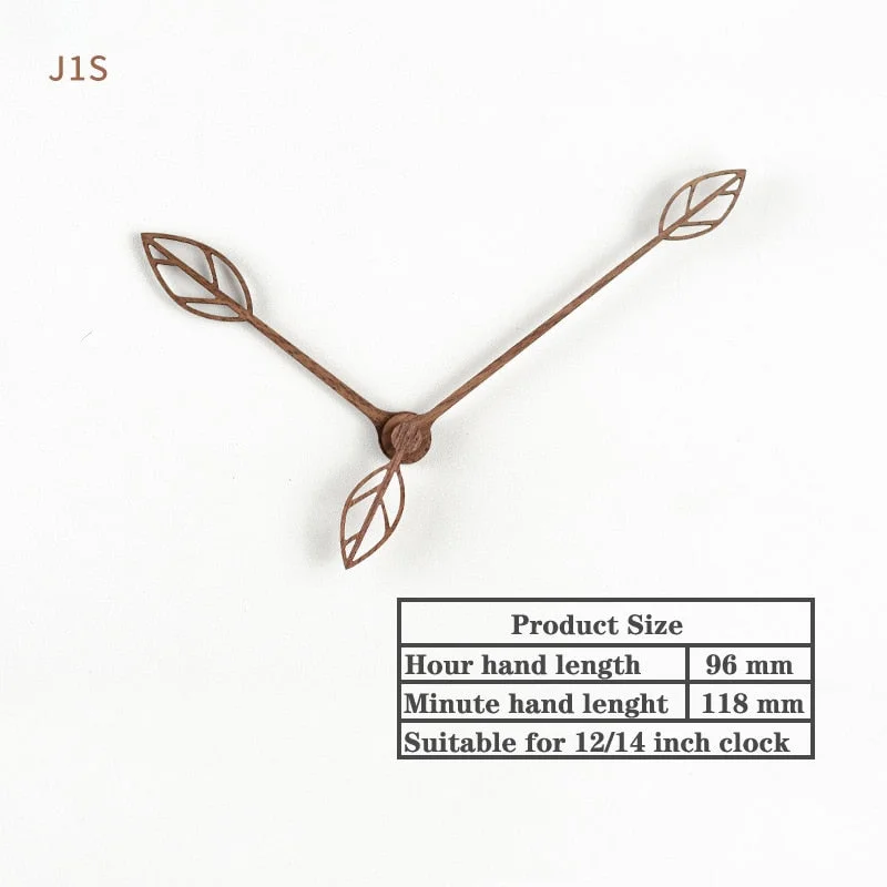 Solid Wood Wall Clock Parts Home Decor Creative Wood Clock Hands in Black Walnut Hour Minute Second Clock Pointer Repair Parts