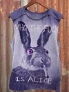Fun Cute Bunny Smoking Print Casual Tank Top