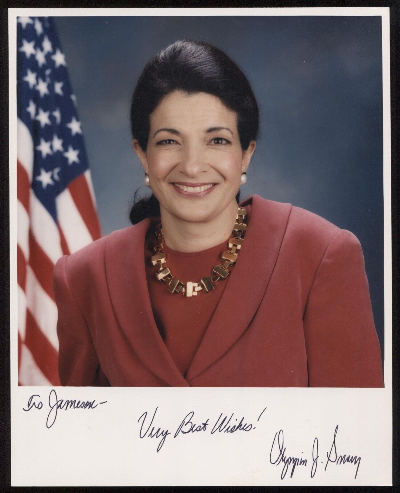 Olympia Snowe Signed 8x10 Photo Poster painting Autographed Photo Poster paintinggraph Senator