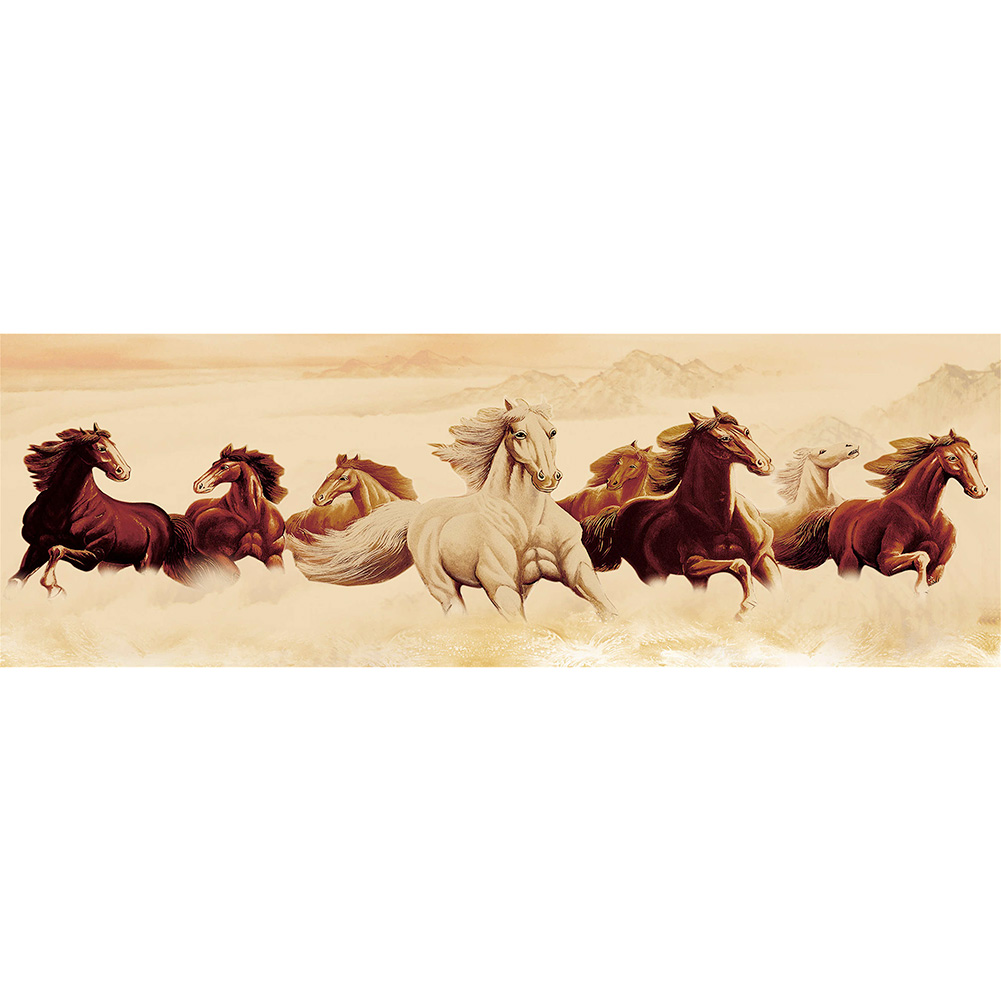 

Running Horses - Round Drill Diamond Painting - 80*30CM (Big Size), 501 Original