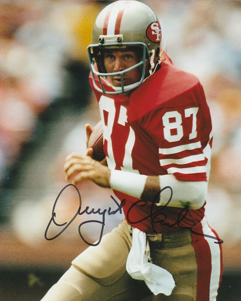 VINTAGE DWIGHT CLARK SIGNED SAN FRANCISCO 49ers 8x10 Photo Poster painting #1 NFL EXACT PROOF!