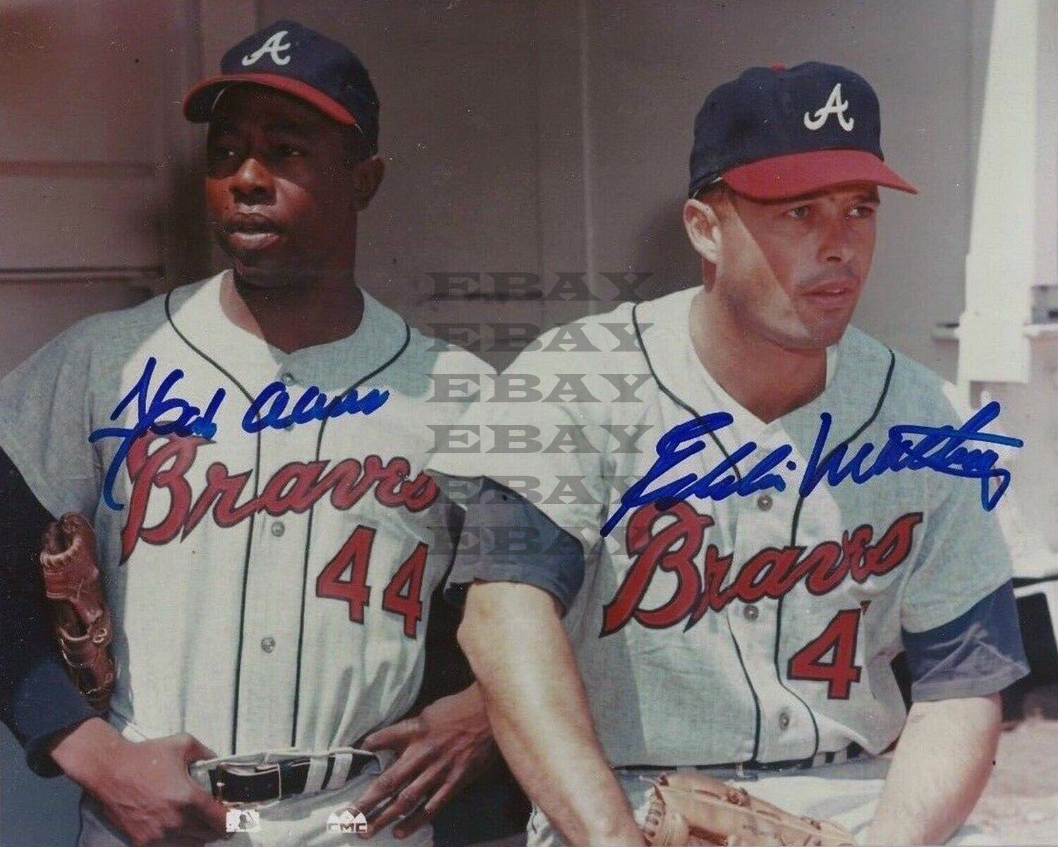 Hank Aaron & Eddie Mathews Atlanta Braves 8x10 autographed Photo Poster painting Reprint