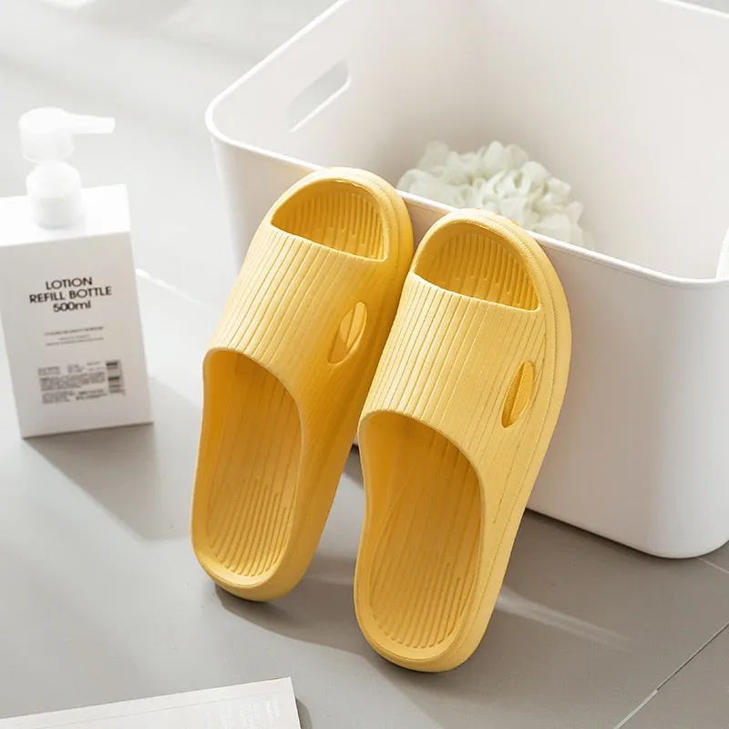2021 Home Soft Slippers Ladies/men's Thick Bottom Slipper Women Indoor Bathroom Anti-slip Floor Slides Silent Slippers